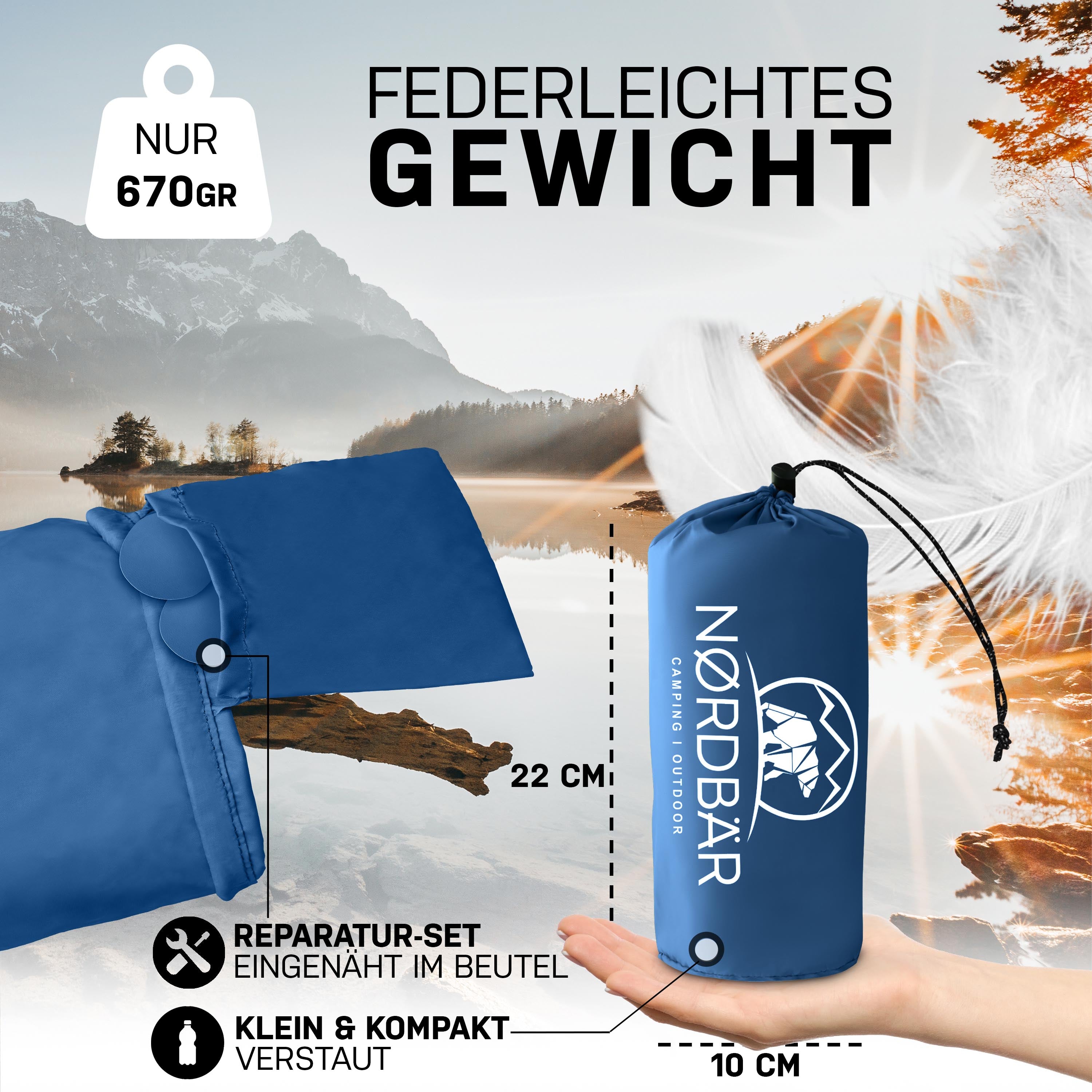 Isomatte mit Kissen#blau