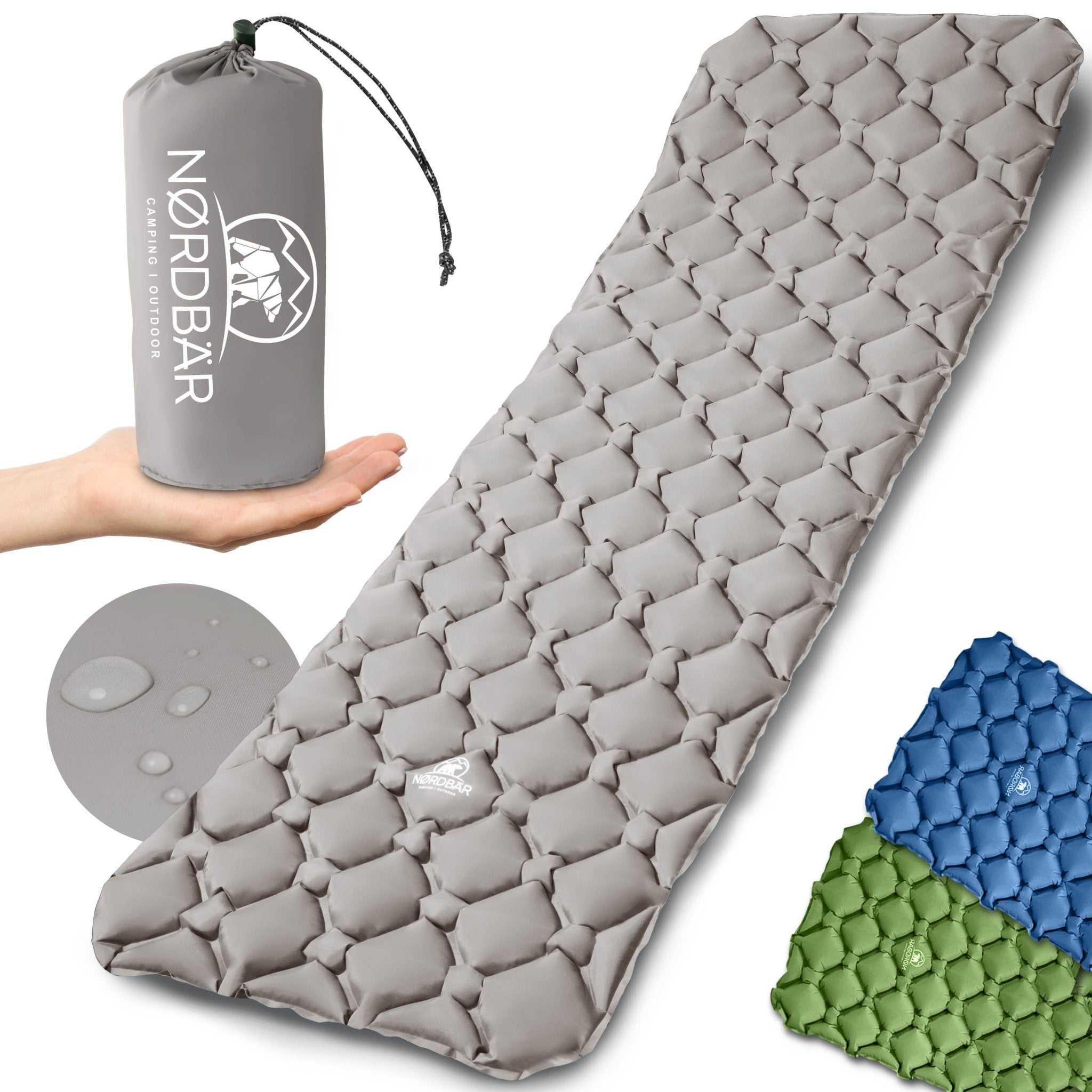 zelten isomatte Isomatte Camping Ultraleicht, Kleines Packmaß, nur 650g, aufblasbar – NORDBÄR