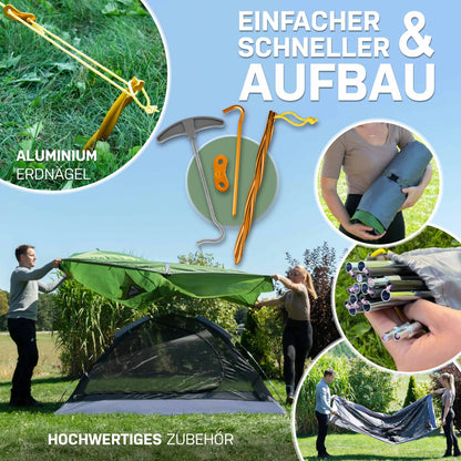 2 mann zelt aufbauen 1-2 Personen Camping Zelt, Ultraleicht, Kleines Packmaß, Wetterfest – NORDBÄR