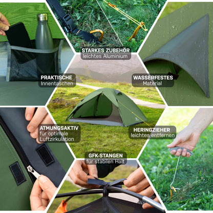 1-2 Personen Camping Zelt, Ultraleicht, Kleines Packmaß, Wetterfest – NORDBÄR