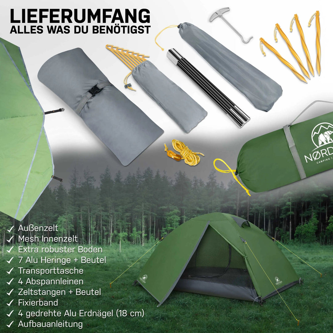 1 - 2 PERSONEN CAMPING ZELT - NORDBÄR