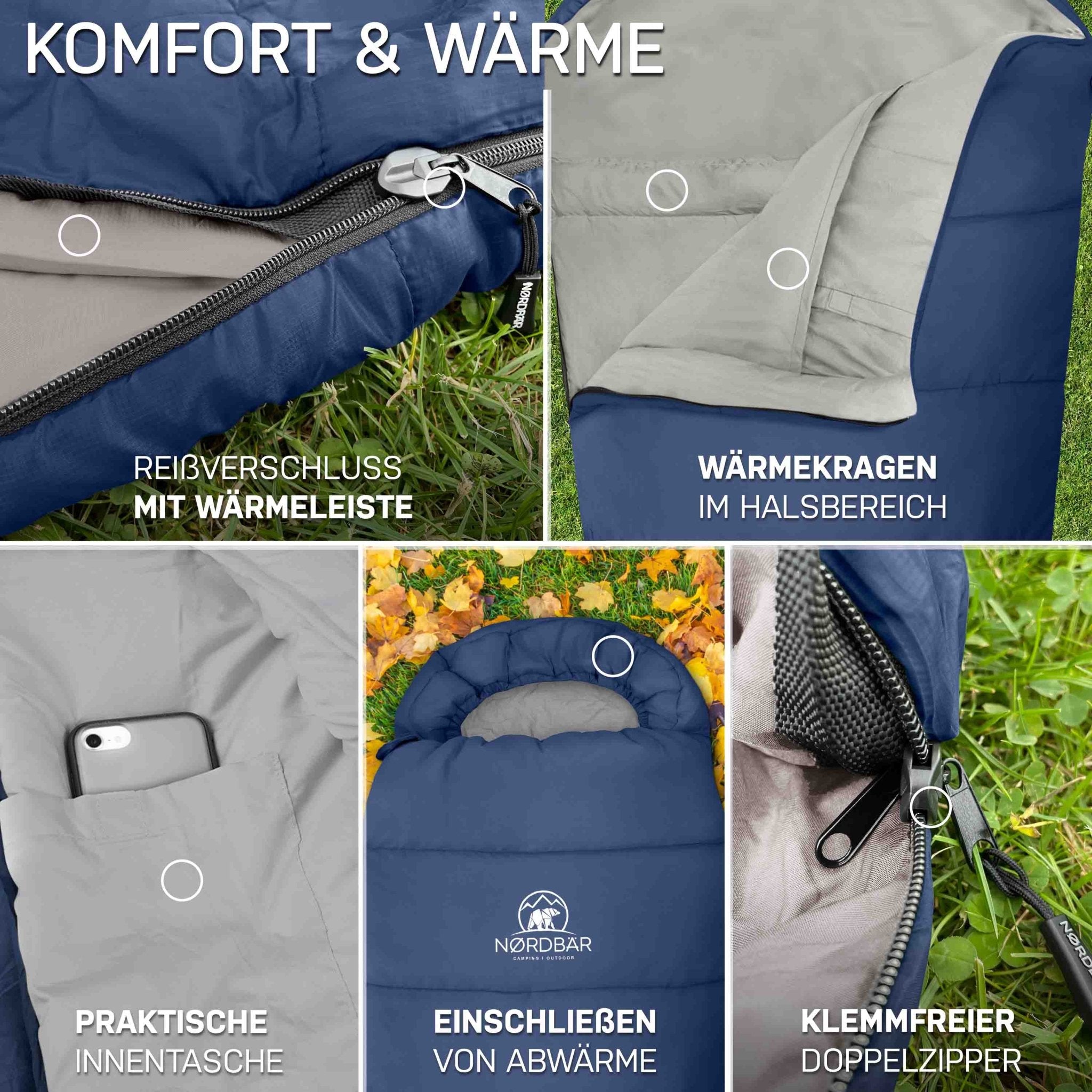 3-Jahreszeiten Schlafsack#blau