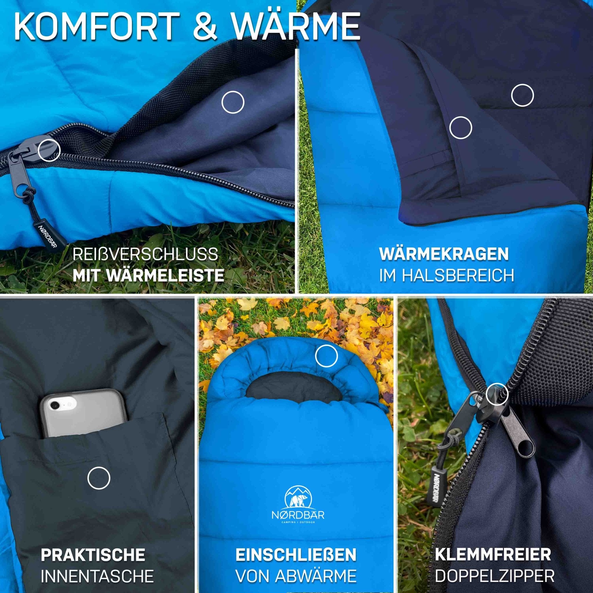 3-Jahreszeiten Schlafsack#hellblau